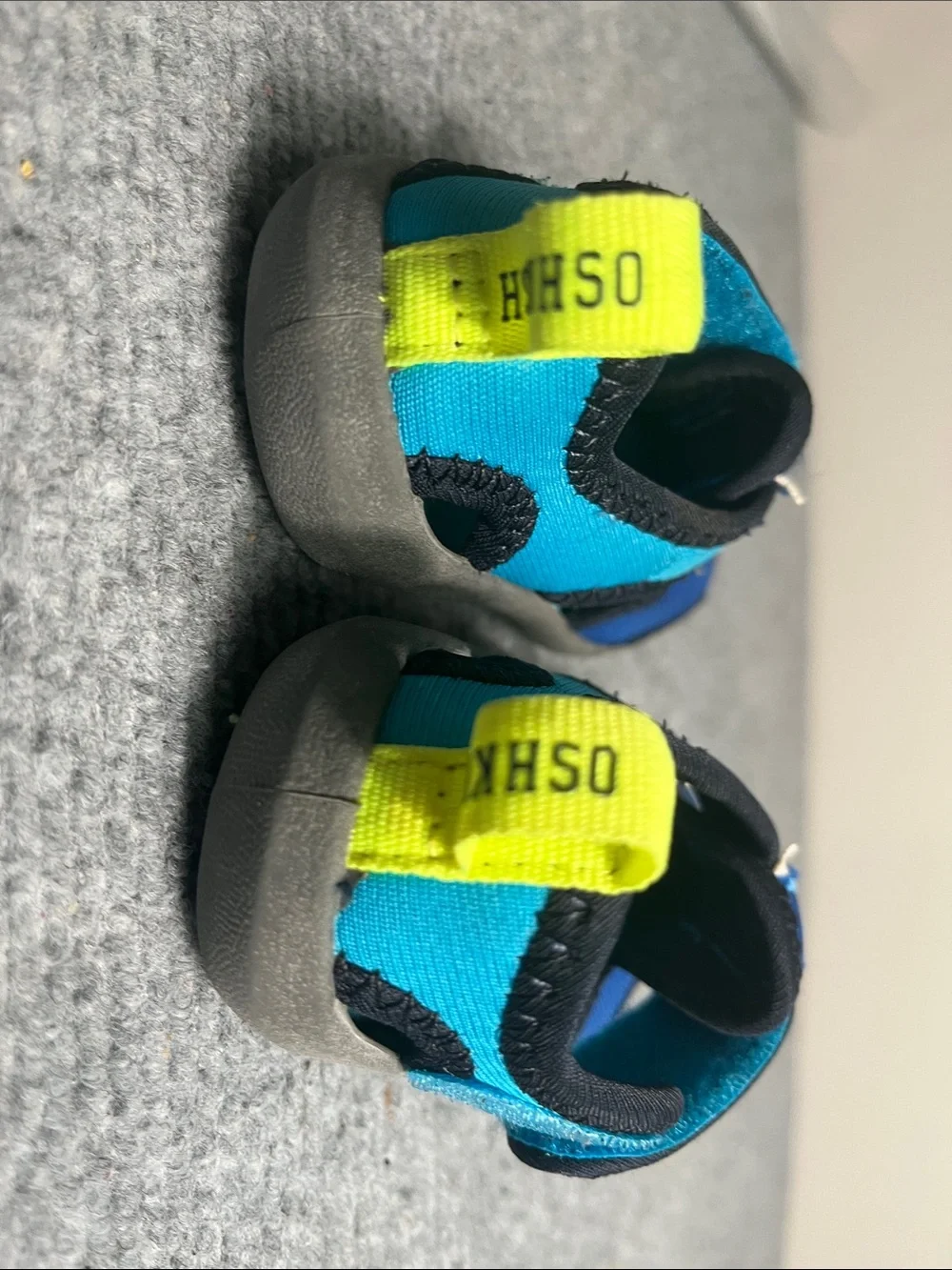 Kids Blue and Teal Water-Friendly Sandals with Shark Graphic